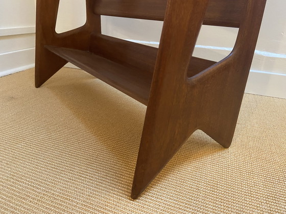 Image 1 of Mahogany shelf by Pierre Cruège, France, Circa 1950.