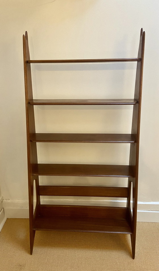 Image 1 of Mahogany shelf by Pierre Cruège, France, Circa 1950.