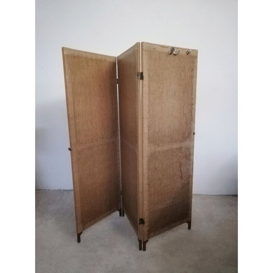 Image 1 of Vintage hand-embroidered wooden room divider, Italy 1940