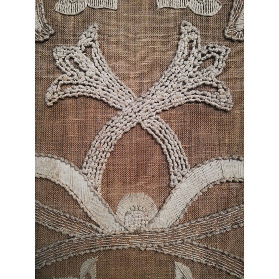 Image 1 of Vintage hand-embroidered wooden room divider, Italy 1940