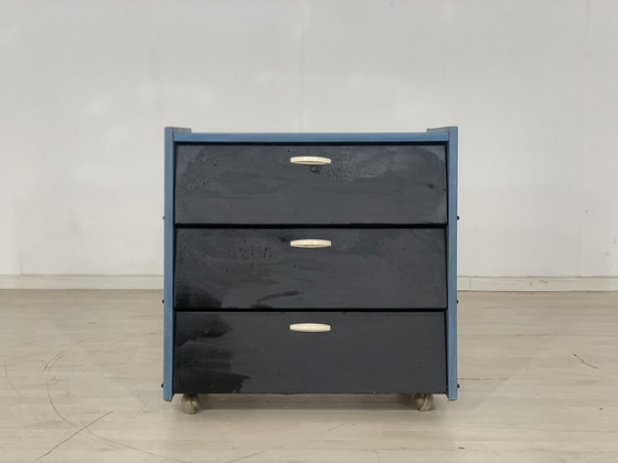 Image 1 of Mid Century armoire à chaussures armoire de couloir armoire vintage show cabinet