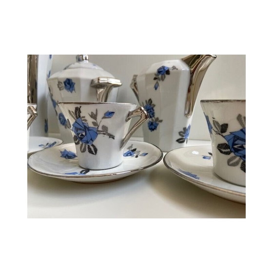 Image 1 of Vintage Art Deco coffee tea chocolate service in Limoges porcelain for Uc et Mf, 1940