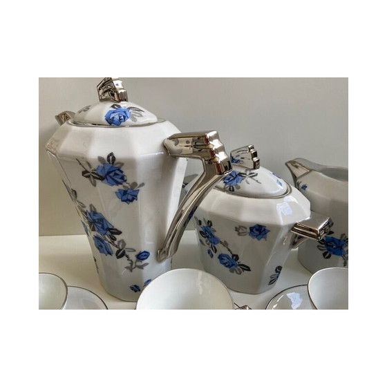 Image 1 of Vintage Art Deco coffee tea chocolate service in Limoges porcelain for Uc et Mf, 1940