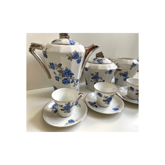 Image 1 of Vintage Art Deco coffee tea chocolate service in Limoges porcelain for Uc et Mf, 1940