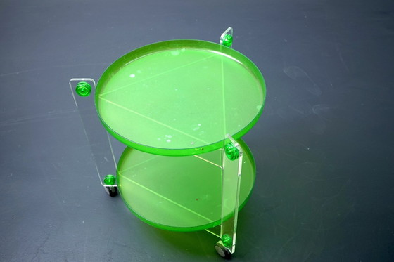 Image 1 of Chariot de bar italien Space Age en plastique de Luigi Massoni pour Guzzini, années 1970