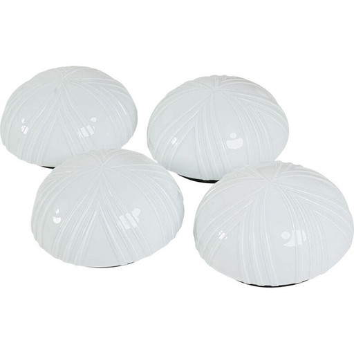 Vintage white glass wall lamp by Napako, Czechoslovakia 1970