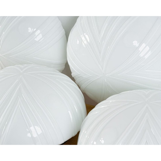 Image 1 of Lampada da parete vintage in vetro bianco di Napako, Cecoslovacchia, 1970