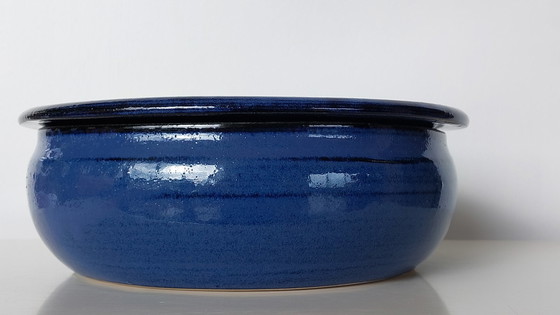 Image 1 of Tarro de galletas de cerámica azul