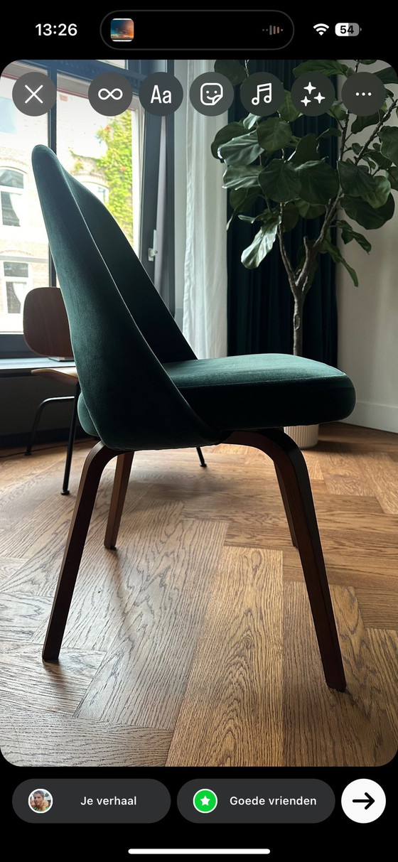 Image 1 of 5x Knoll Saarinen Conference Dining Chair Dark Green