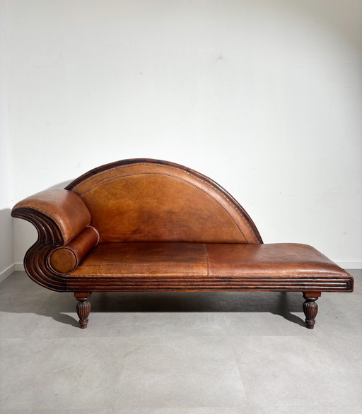 Art Deco Cape Leather Lounge Chair