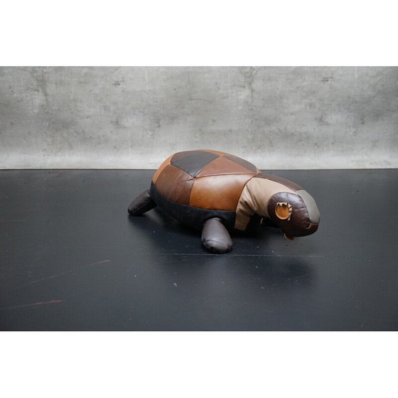 Image 1 of Vintage cowhide patchwork turtle, Germany 1960