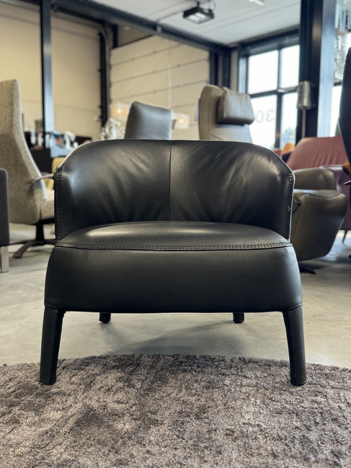 B&B Italia Maxalto Pathos Febo Armchair Black Leather