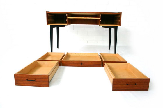 Image 1 of Georg Satink for WK Möbel, Mid Century Teak Writing Desk / Bureau, Allemagne 1960s