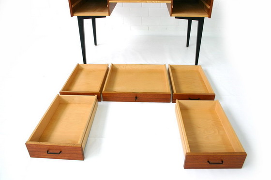 Image 1 of Georg Satink for WK Möbel, Mid Century Teak Writing Desk / Bureau, Allemagne 1960s