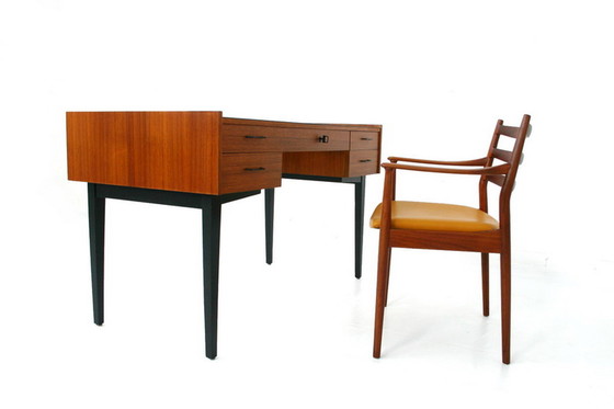 Image 1 of Georg Satink for WK Möbel, Mid Century Teak Writing Desk / Bureau, Allemagne 1960s