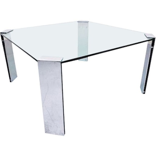 Vintage steel and glass table 1960s