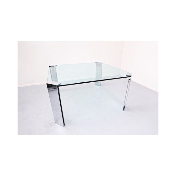 Image 1 of Vintage steel and glass table 1960s
