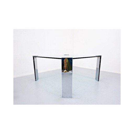 Vintage steel and glass table 1960s