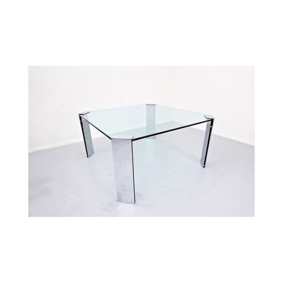 Image 1 of Vintage steel and glass table 1960s
