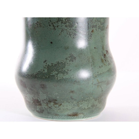Image 1 of Scandinavian green bronze vintage ceramic vase for Arabia, 1940