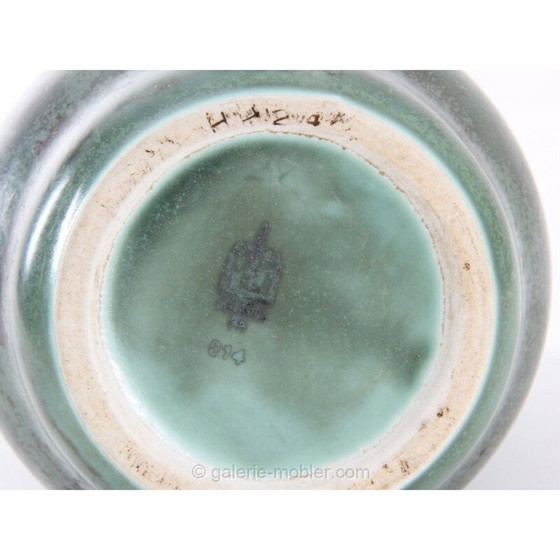 Image 1 of Scandinavian green bronze vintage ceramic vase for Arabia, 1940