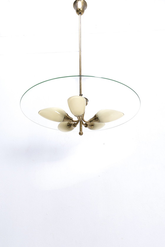 Image 1 of Italian brass pendant lamp from the fifties