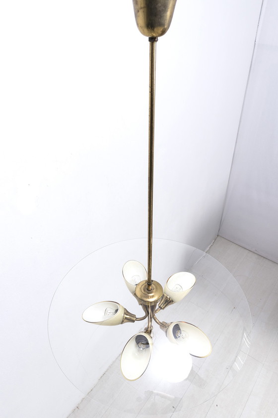 Image 1 of Italian brass pendant lamp from the fifties