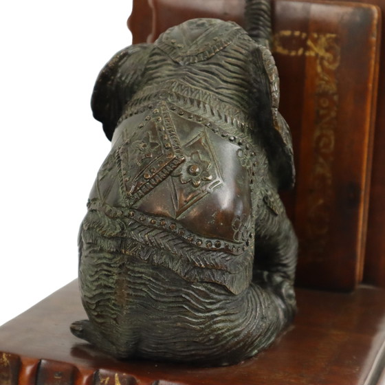 Image 1 of Bronze Elephant Bookends