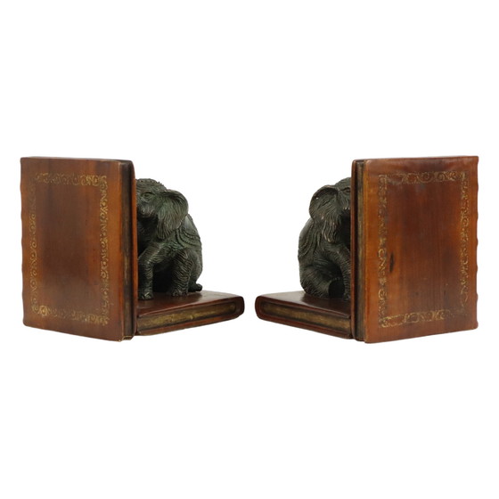 Image 1 of Bronze Elephant Bookends