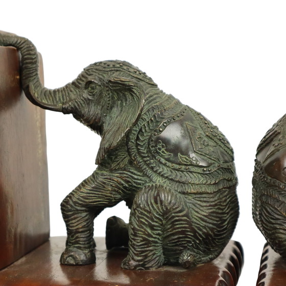 Image 1 of Bronze Elephant Bookends