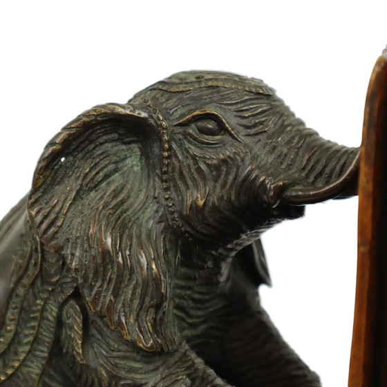 Image 1 of Bronze Elephant Bookends