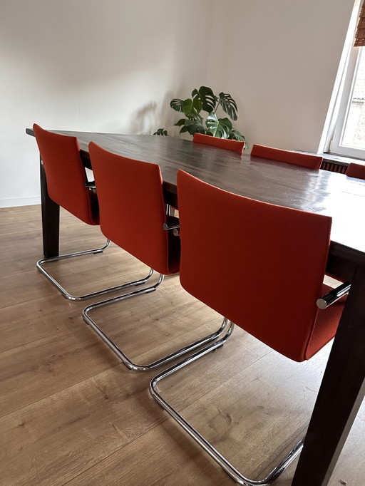 6x Arco frame dining chairs