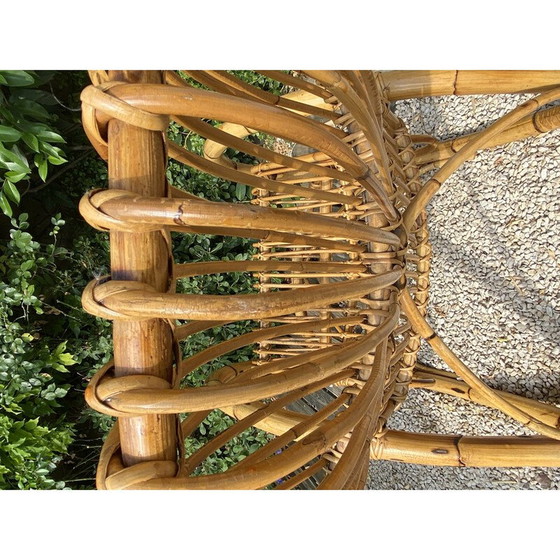 Image 1 of Vintage bamboo and rattan rocking chair, 1970