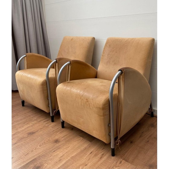 Image 1 of Pair of vintage Art Deco armchairs by Jan des Bouvrie for Gelderland
