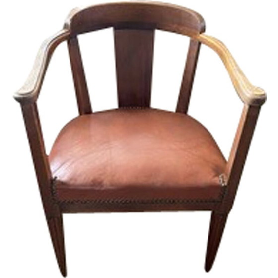 Image 1 of Vintage Art Deco leather armchair