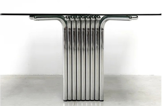 Image 1 of Chrome tubular dining table