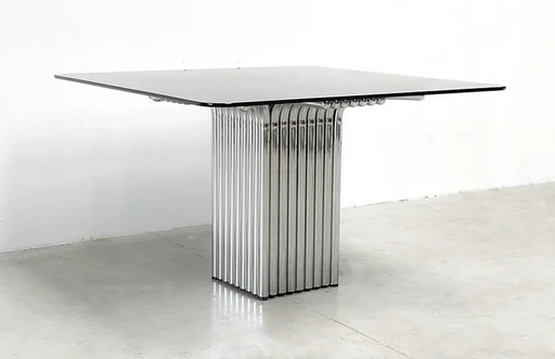 Chrome tubular dining table