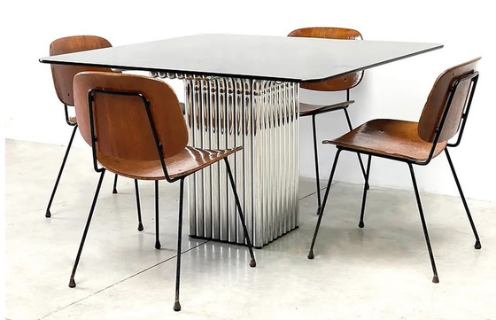 Image 1 of Chrome tubular dining table