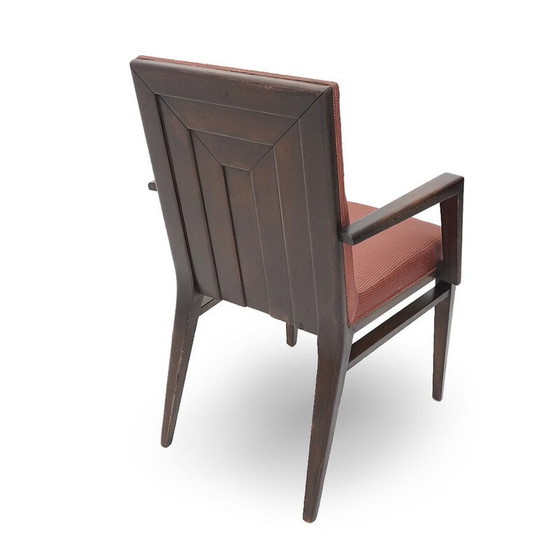 Image 1 of Set of 6 vintage wooden chairs with armrests, 1970s
