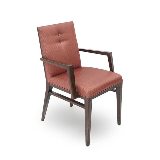 Image 1 of Set of 6 vintage wooden chairs with armrests, 1970s