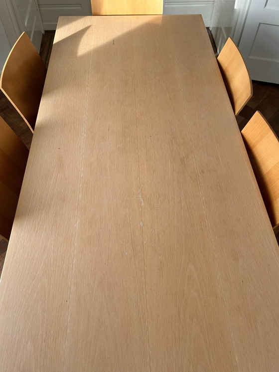 Image 1 of Arco Design Dining Table And Chairs, Rectangular Dining Table With Six Matching 'Flex' Chairs