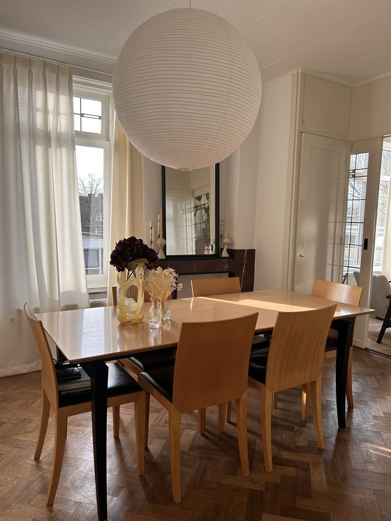 Image 1 of Arco Design Dining Table And Chairs, Rectangular Dining Table With Six Matching 'Flex' Chairs