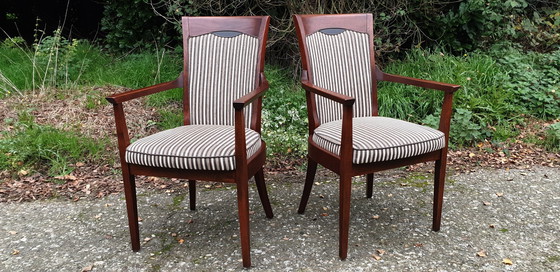 Image 1 of 2x Bannink Art Nouveau Dining Room Armchairs