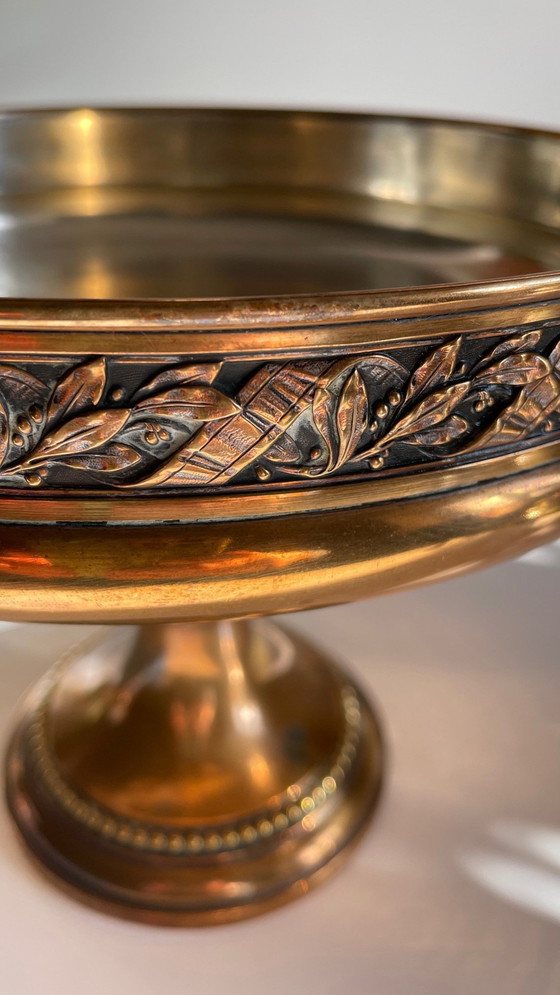 Image 1 of Antique Silver And Bronze Metal Fruit Bowl