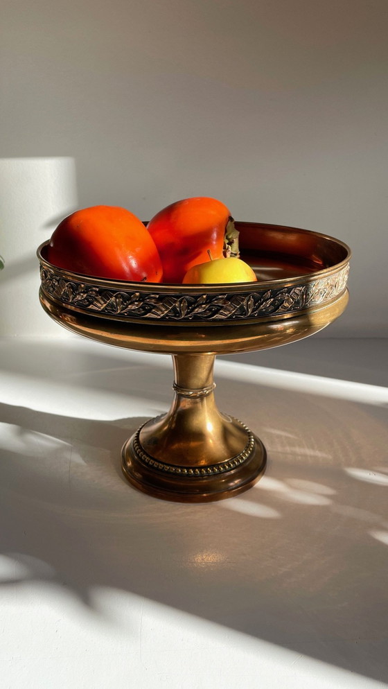 Image 1 of Antique Silver And Bronze Metal Fruit Bowl