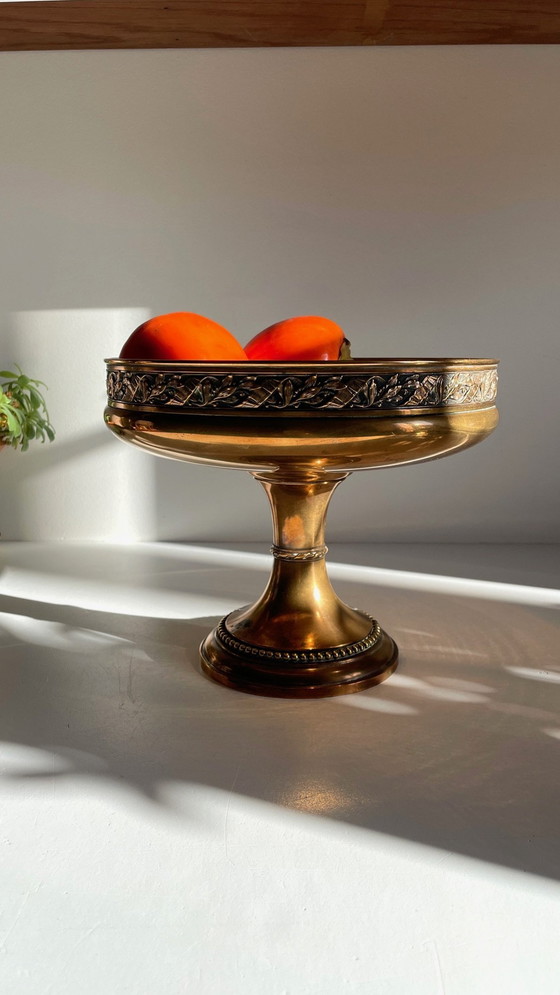 Image 1 of Antique Silver And Bronze Metal Fruit Bowl