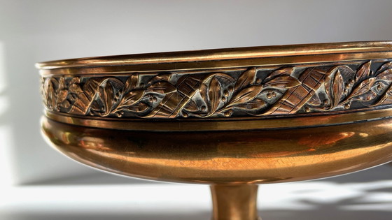 Image 1 of Antique Silver And Bronze Metal Fruit Bowl