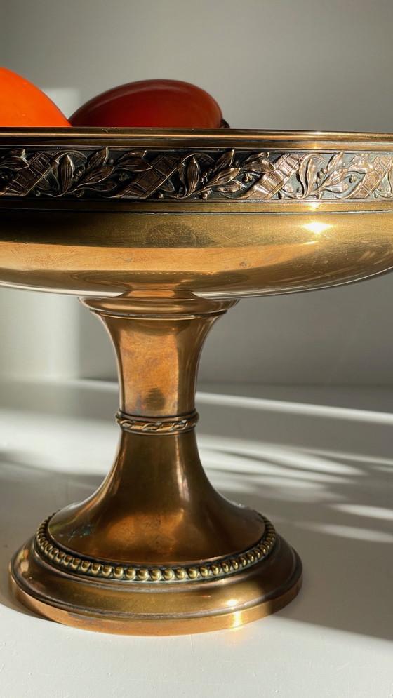 Image 1 of Antique Silver And Bronze Metal Fruit Bowl