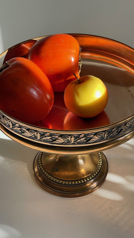 Image 1 of Antique Silver And Bronze Metal Fruit Bowl