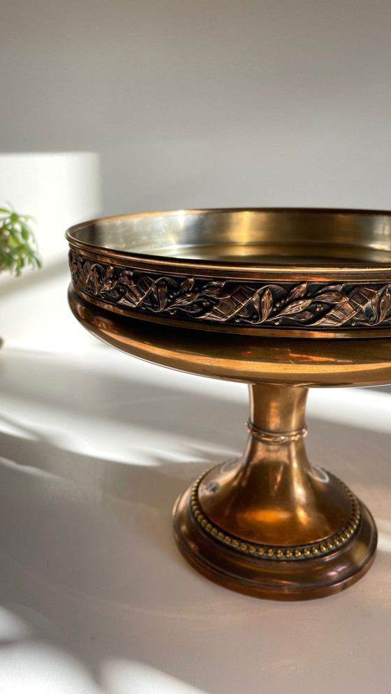 Image 1 of Antique Silver And Bronze Metal Fruit Bowl